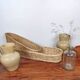 Beige wicker bread basket