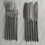 Vintage 24-piece twisted metal cutlery set