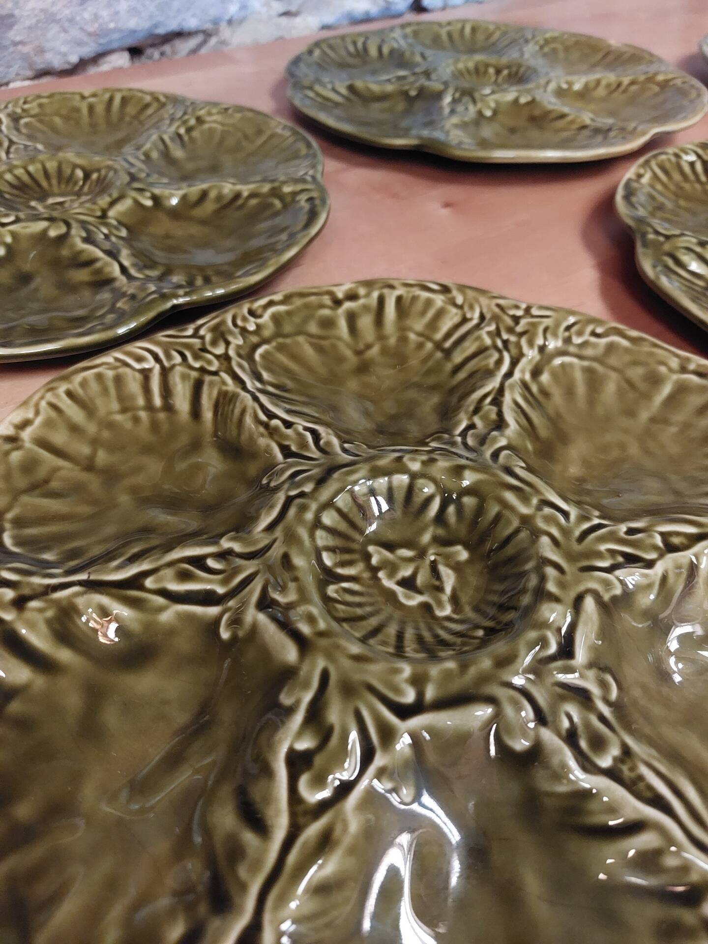 Lot de 6 assiettes à huîtres  - Gien
