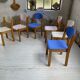 6 colorful 80s beech chairs