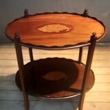 English 2-tier mahogany pedestal table