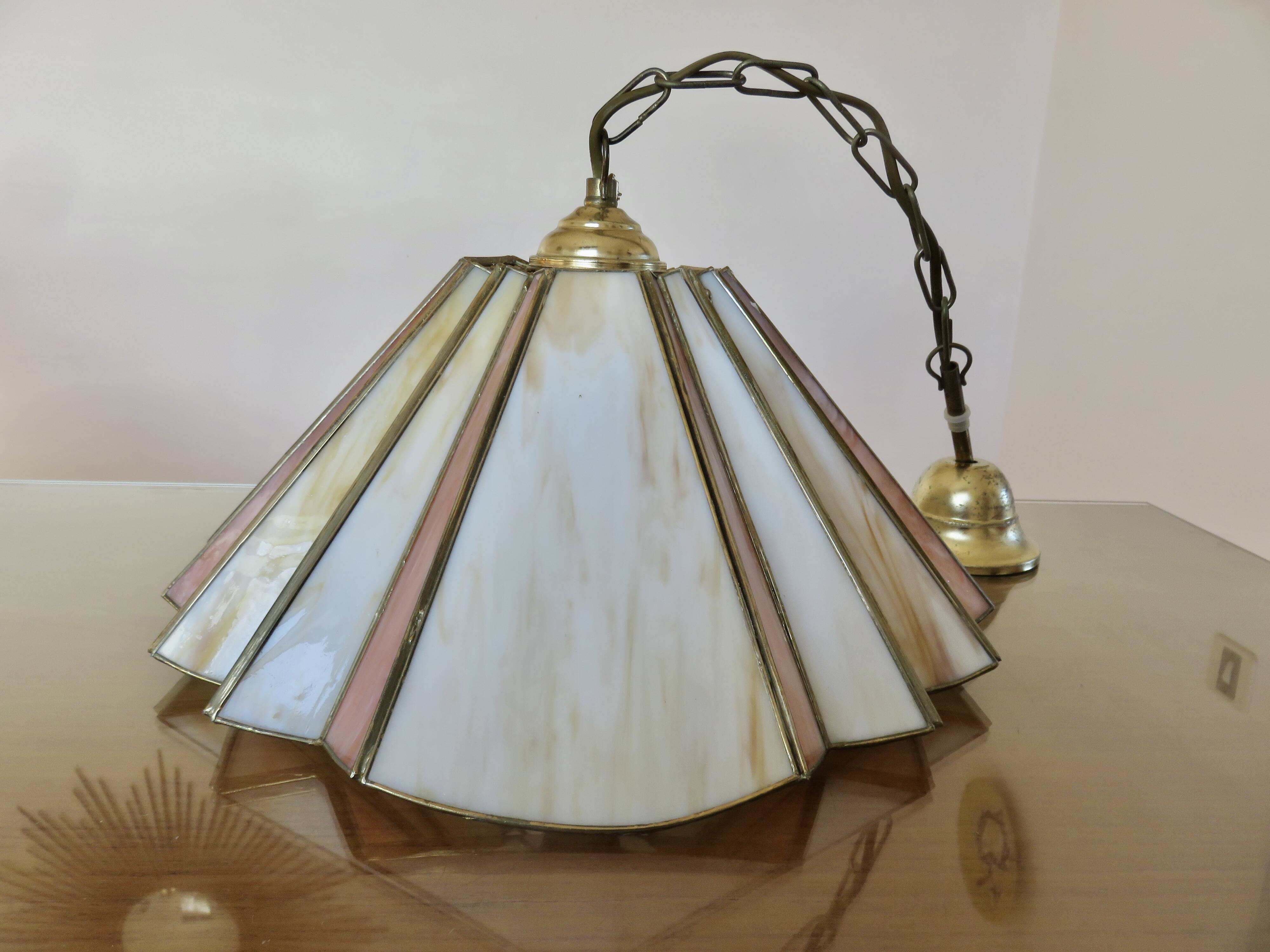 Suspension in glass paste and brass, 1970s