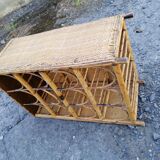 Vintage bamboo rattan bottle holder