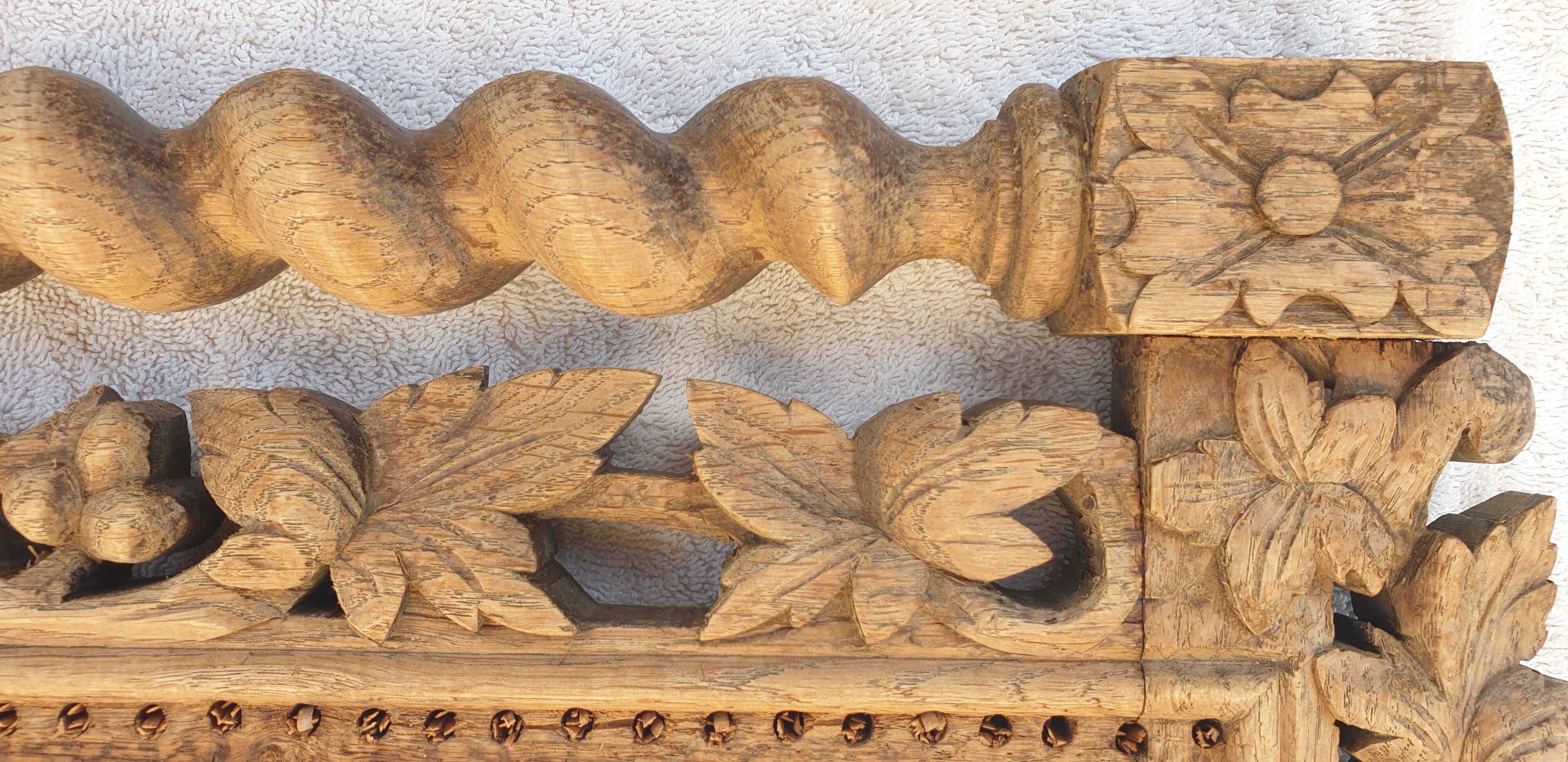 Wooden door pediment vintage sculpture wall art antique