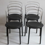 Steel wire and foam "Delfina" dining chairs by Giuseppe Raimondi for Tetide Italy, 1987.
