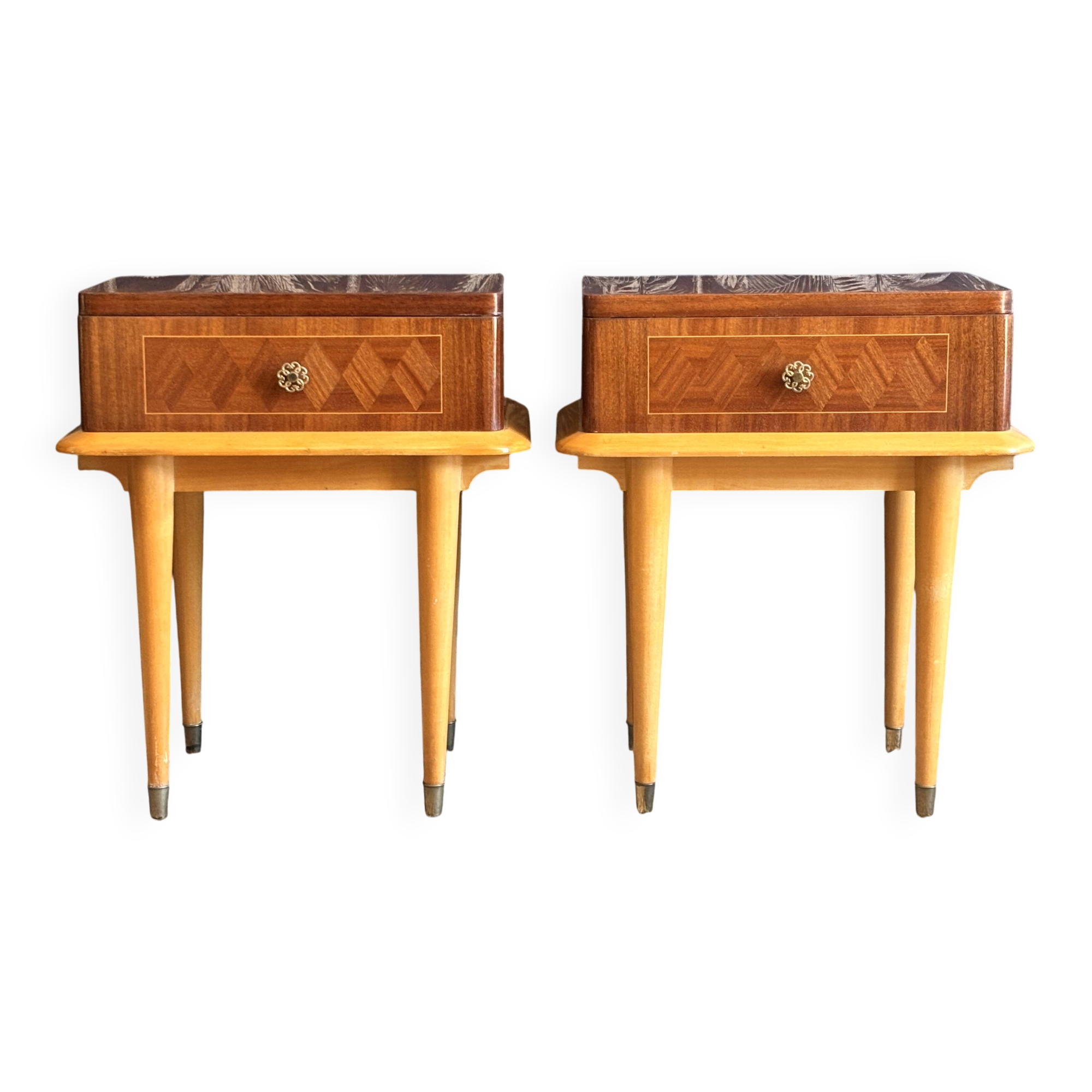 Paire de chevets art deco 1960