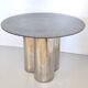 Postmodern Steel Dining Table with a Round Green Marble Top, Italy