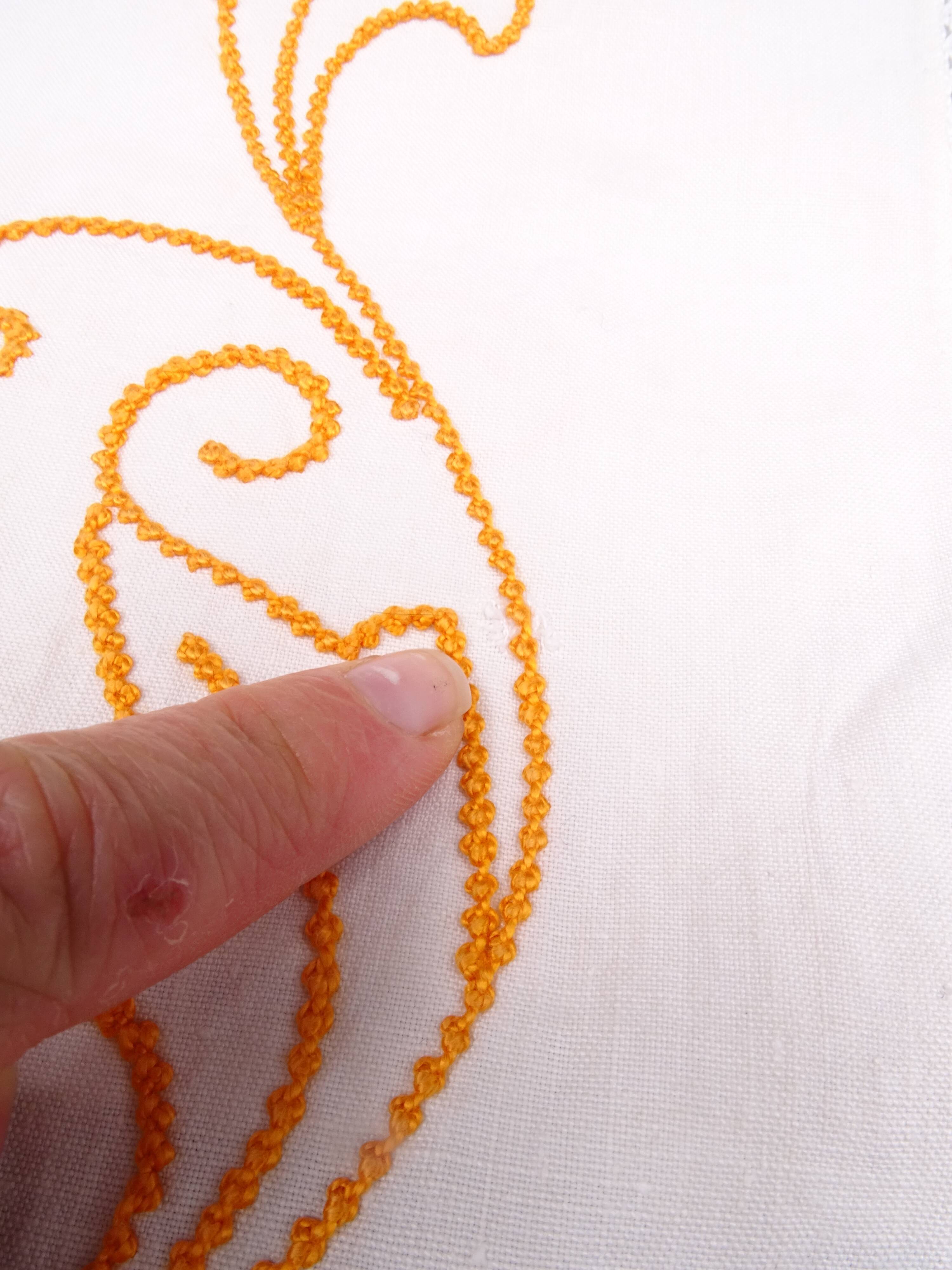 Doily or table path or center of table embroidered around 1970