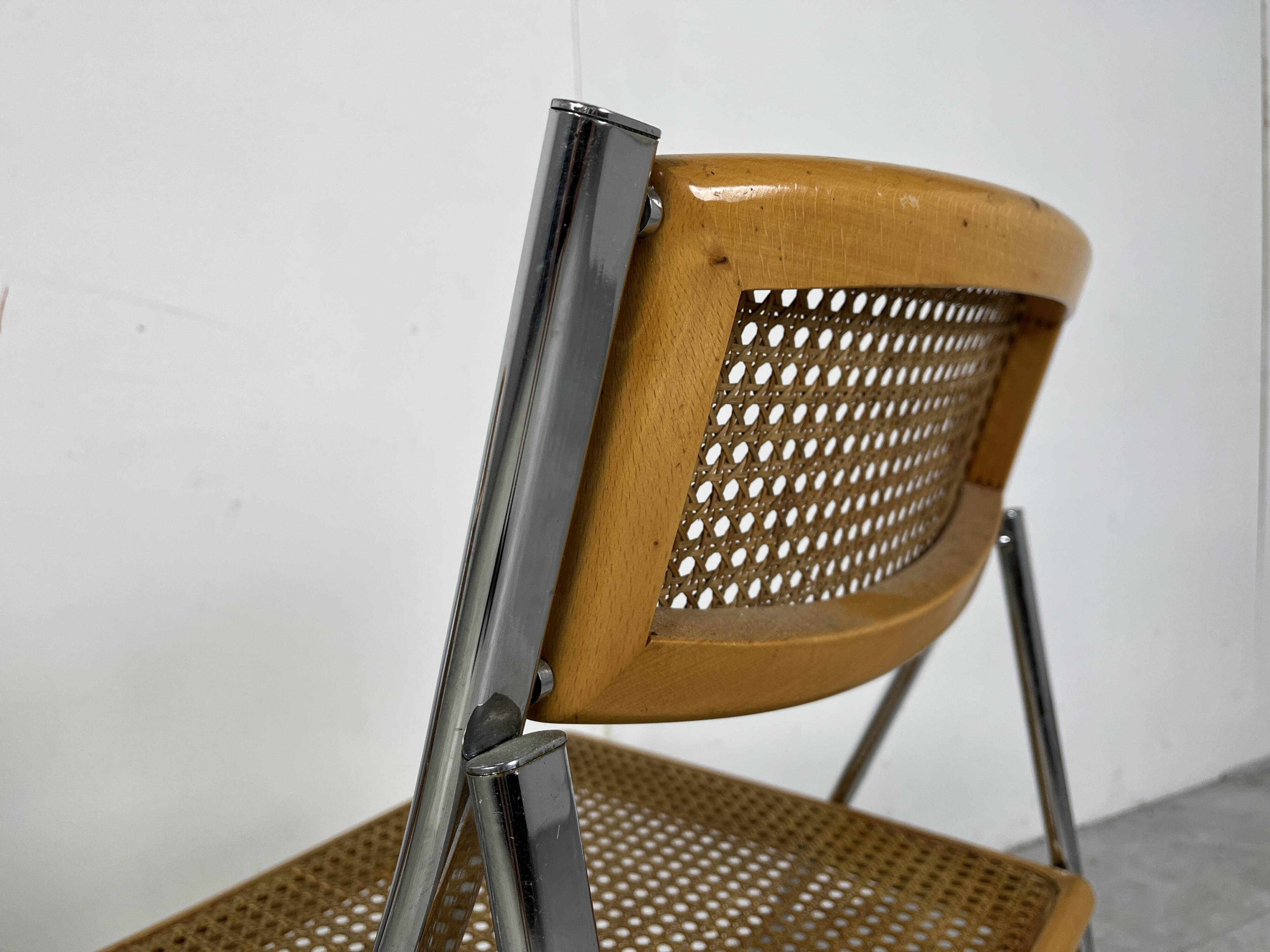 Vintage rattan folding chairs, 1970 - set of 4