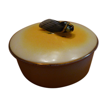 Small old box / candy maker, cicada decoration, Limoges porcelain DADAT