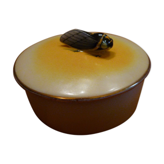 Small old box / candy maker, cicada decoration, Limoges porcelain DADAT