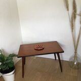 Table basse vintage bois pieds compas