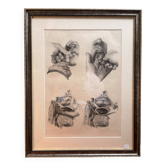 Ancien Gravure Nez Bouche Nasale NICOLAS HENRI Jacob Bourgery Anatomie Médi