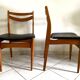 Set de 5 chaises scandinaves teck et skaï