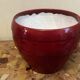 Burgundy glazed ceramic planter