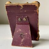 Cadre antique en bois doré art nouveau 11,5 cm x 8,5 cm verre convexe