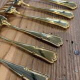 Set of 6 golden dessert forks