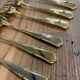 Set of 6 golden dessert forks