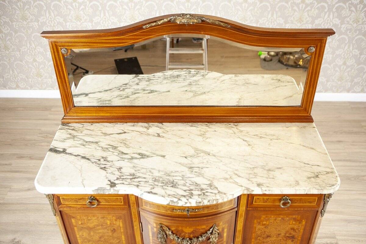 French Mahogany Buffet with Mirror, Late 19th Century