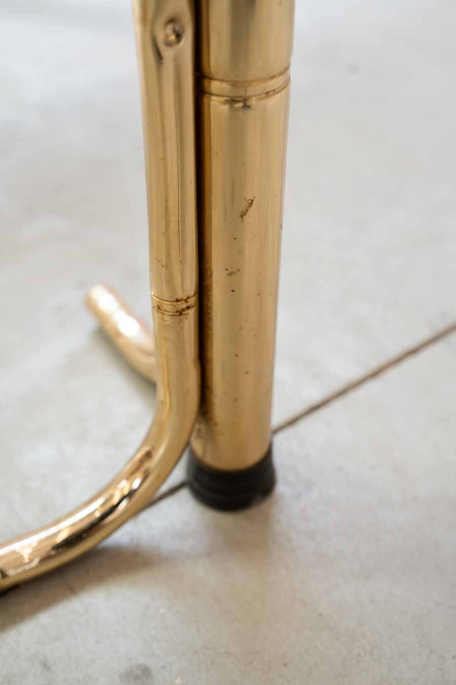 Table peinte en or et 4 chaises en tissu d'origine