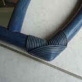 Bamboo mirror half circle 70/80s - 97x76cm