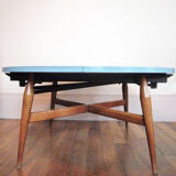 Scandinavian coffee table"smørrebrød" blue, 1960