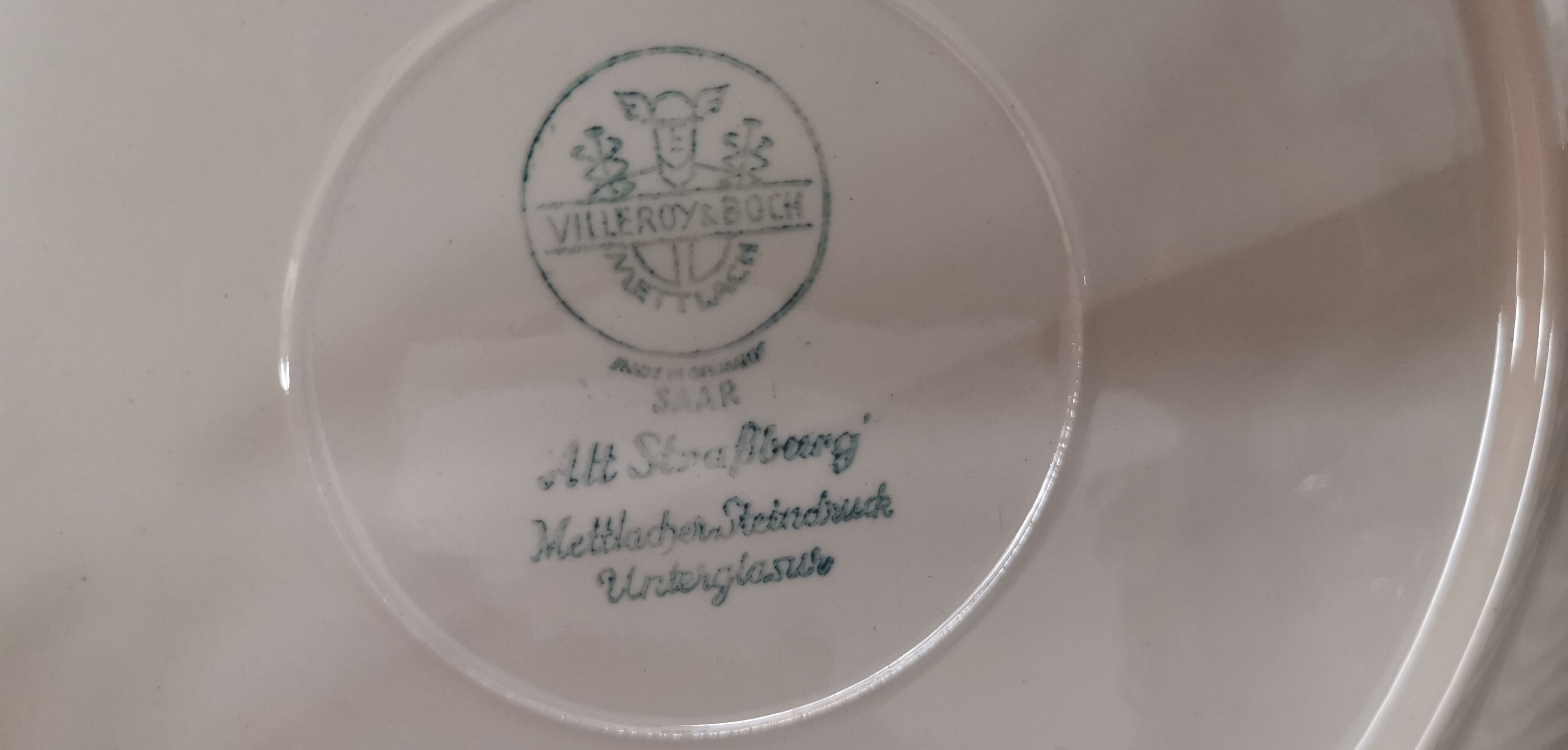 Set of 6 old flat ceramic plates VILLEROY and BOCH "Alt Strassburg"