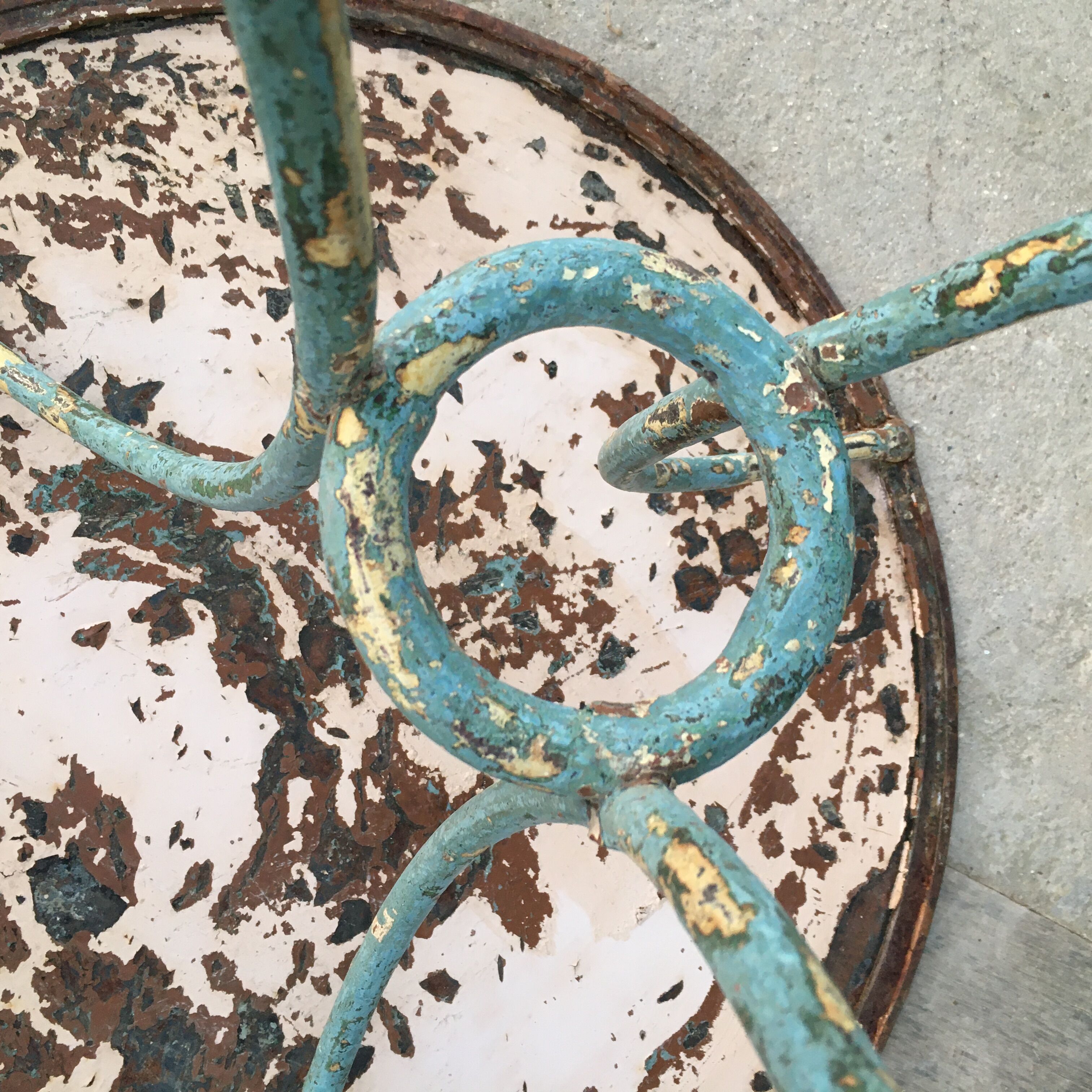 Wrought iron garden table 19th