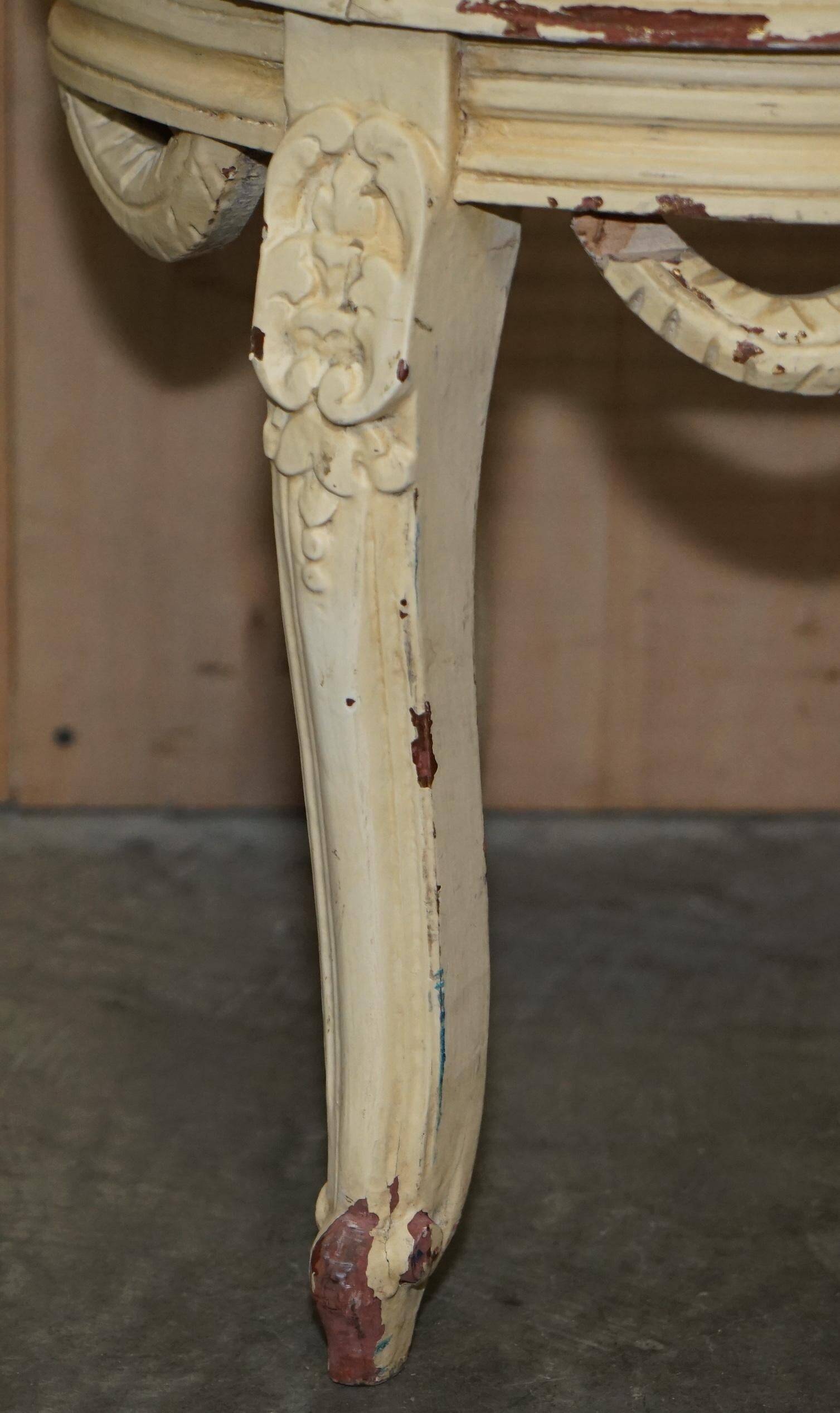 Antique French bergère window bench shabby chic