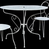 White wrought iron garden furniture - 3 pieces