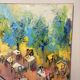 Oil Painting Canvas Deloison Scene Life Kiosk Café Bar Music