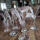 Set of 6 vintage white wine glasses in Light & Music crystal model Florian by Luigi Bormioli
