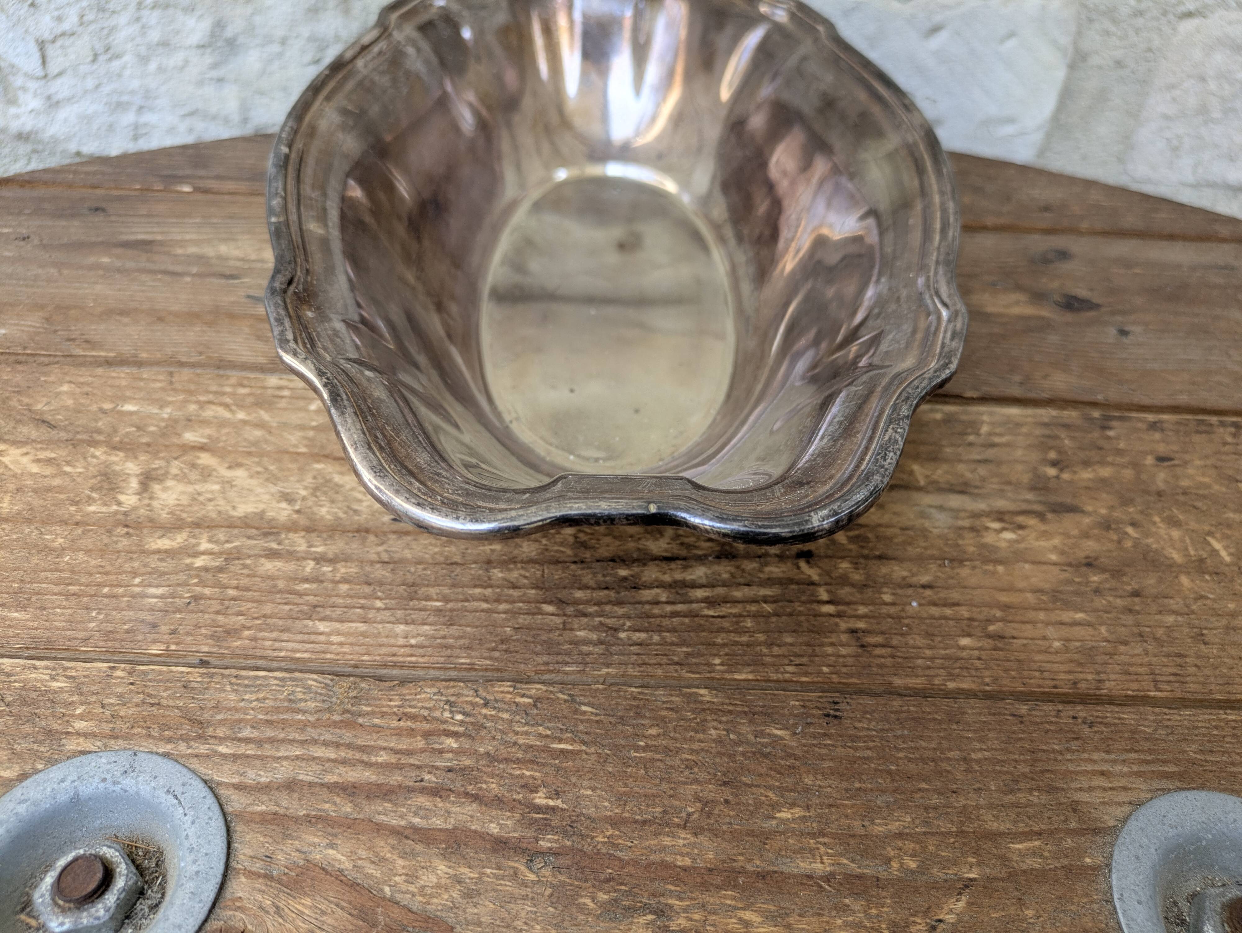 Hollow serving dish / silver-plated basket Ercuis 31x19cm 650g