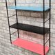 Vintage string steel floor 1960 blue pink black, 47x60x18 good for its age