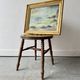 Vintage Seascape Oil Painting of Cornwall with Gold Frame
