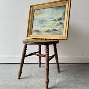Vintage Seascape Oil Painting of Cornwall with Gold Frame