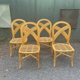 Set of four rattan chairs