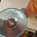 Set of 6 orange and blue vintage design stemmed glasses from the 1990s by A.GRAY.