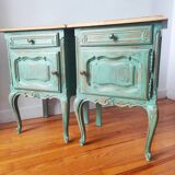 Pair of patinated bedside tables