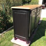 Bahut low solid oak restyled