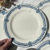 6 Flat plates Terre de fer bleu Salins model Arbois Ennege