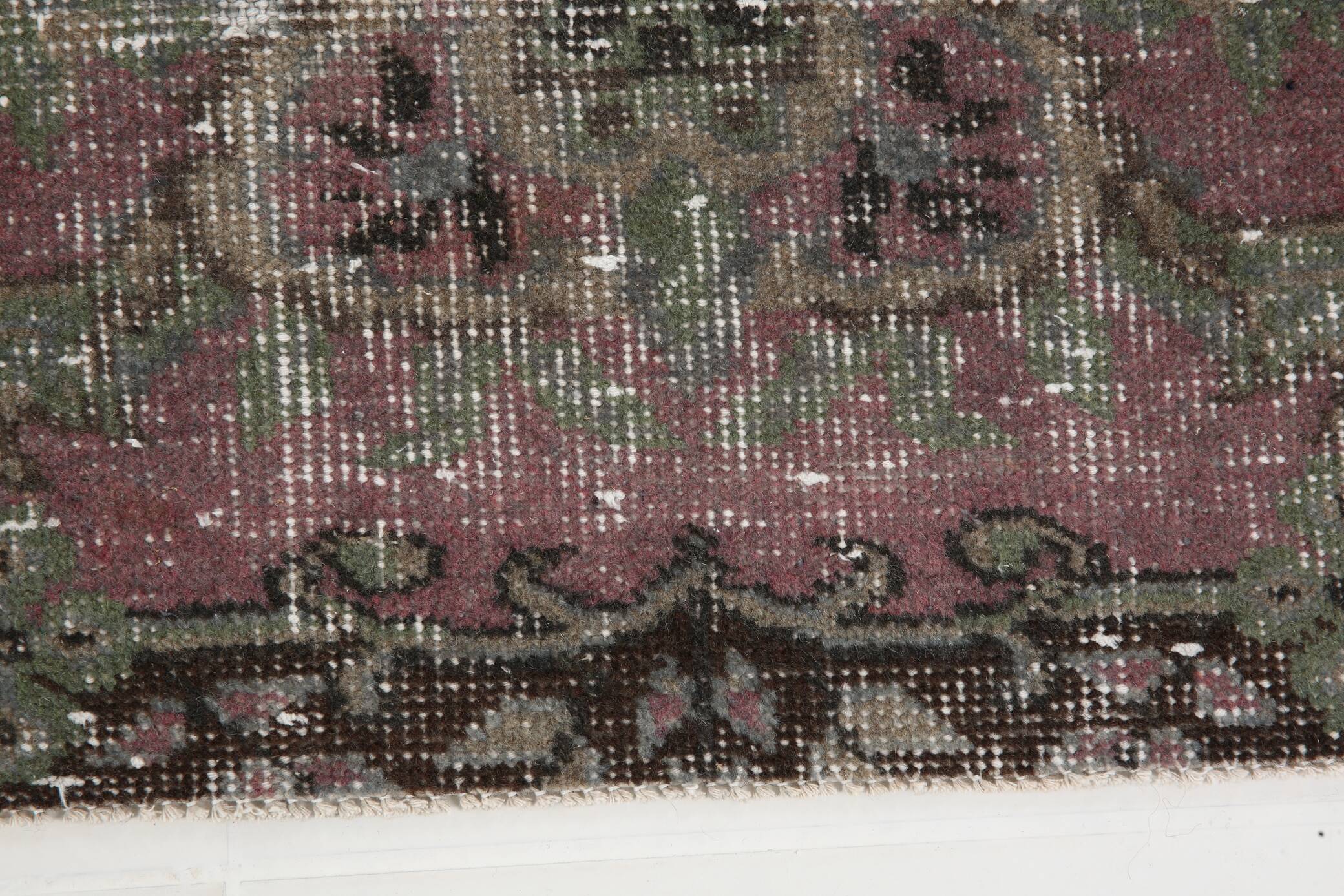 3x9 Soft Handmade Burgundy Vintage Runner Rug