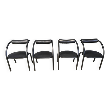 Postmodern dining chairs, 1980s, set of 4