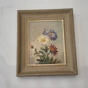 Antique floral painting from France, mid-20th century