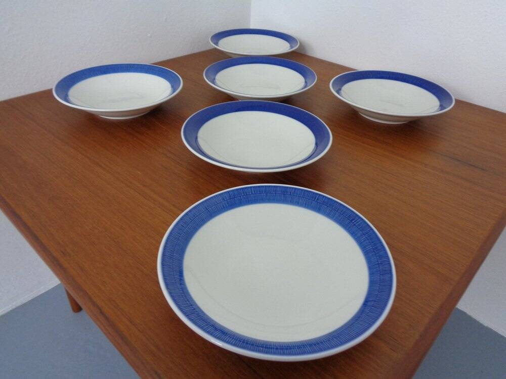 Swedish Stoneware Koka Soup Plates by Hertha Bengtson for Rörstrand, 1960s, Set of 6