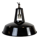 Industrial french black enamel pendant lamp from mazda, 1960s