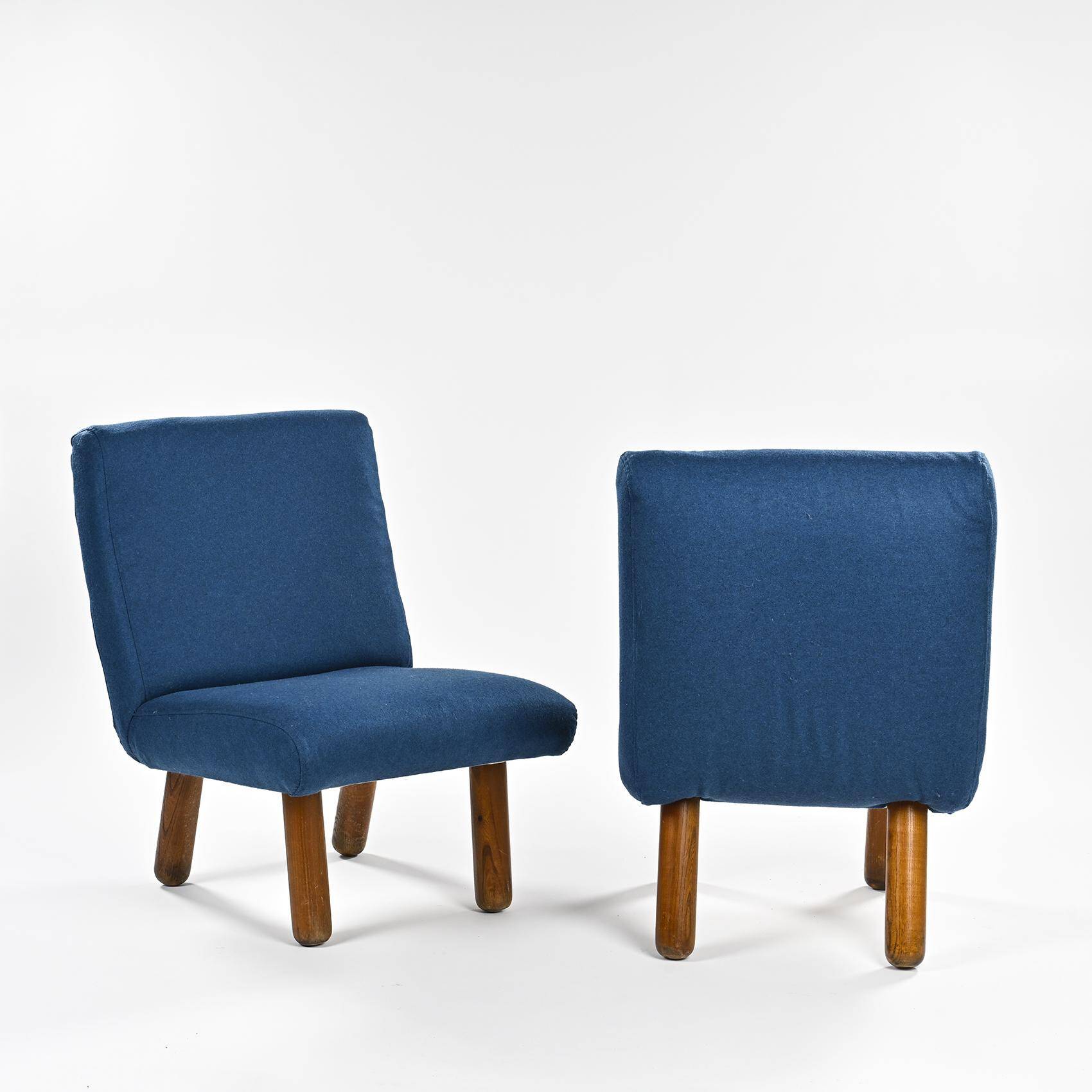 Paire de fauteuils en bois massif, La Plagne vers 1960