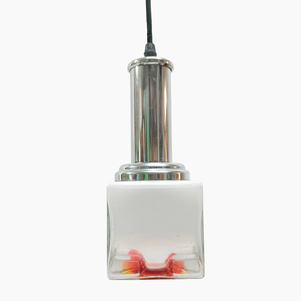 Murano Glass Cube Pendant Lamp, Italy, 1970s