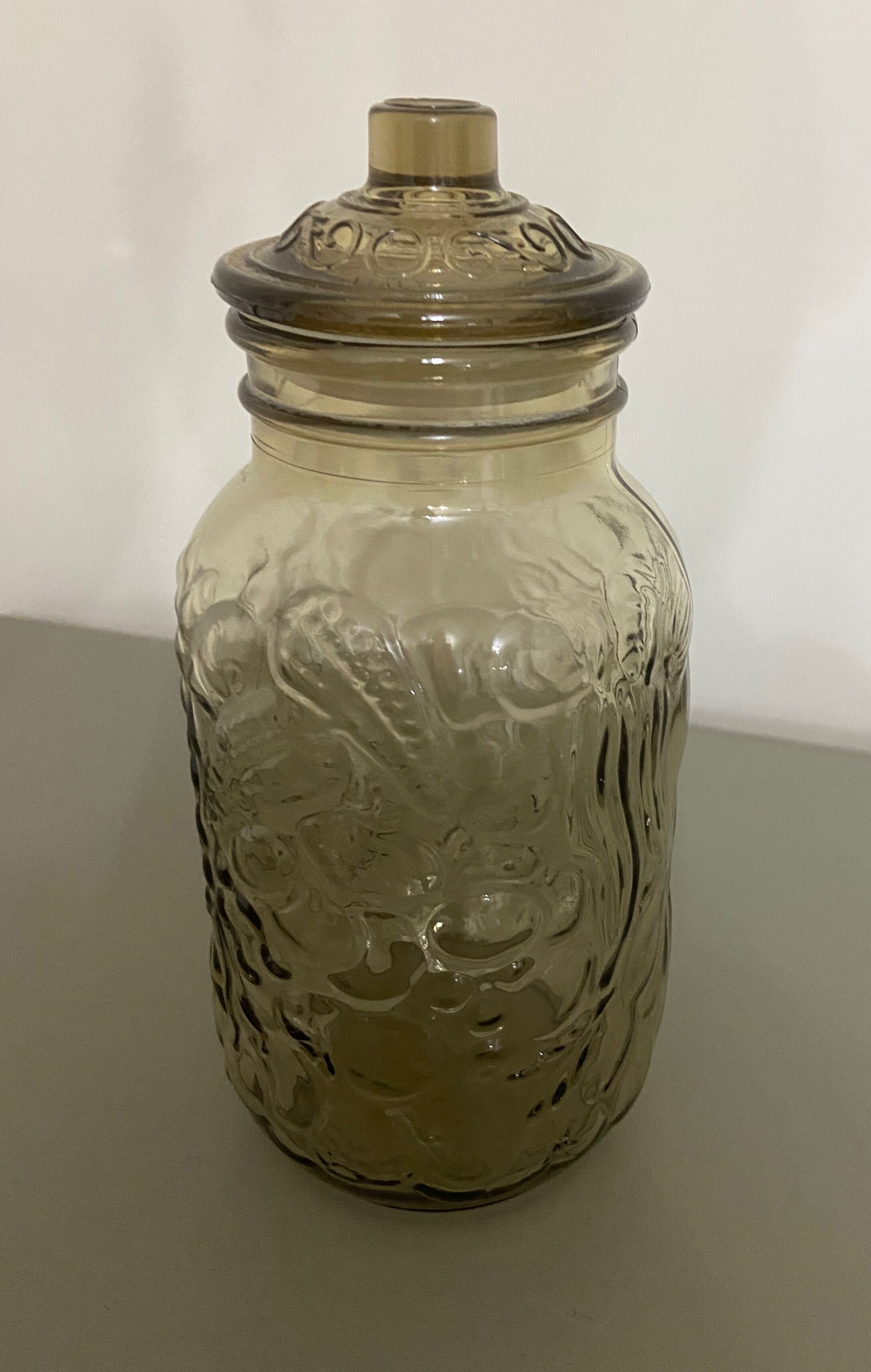 Vintage smoked glass jar