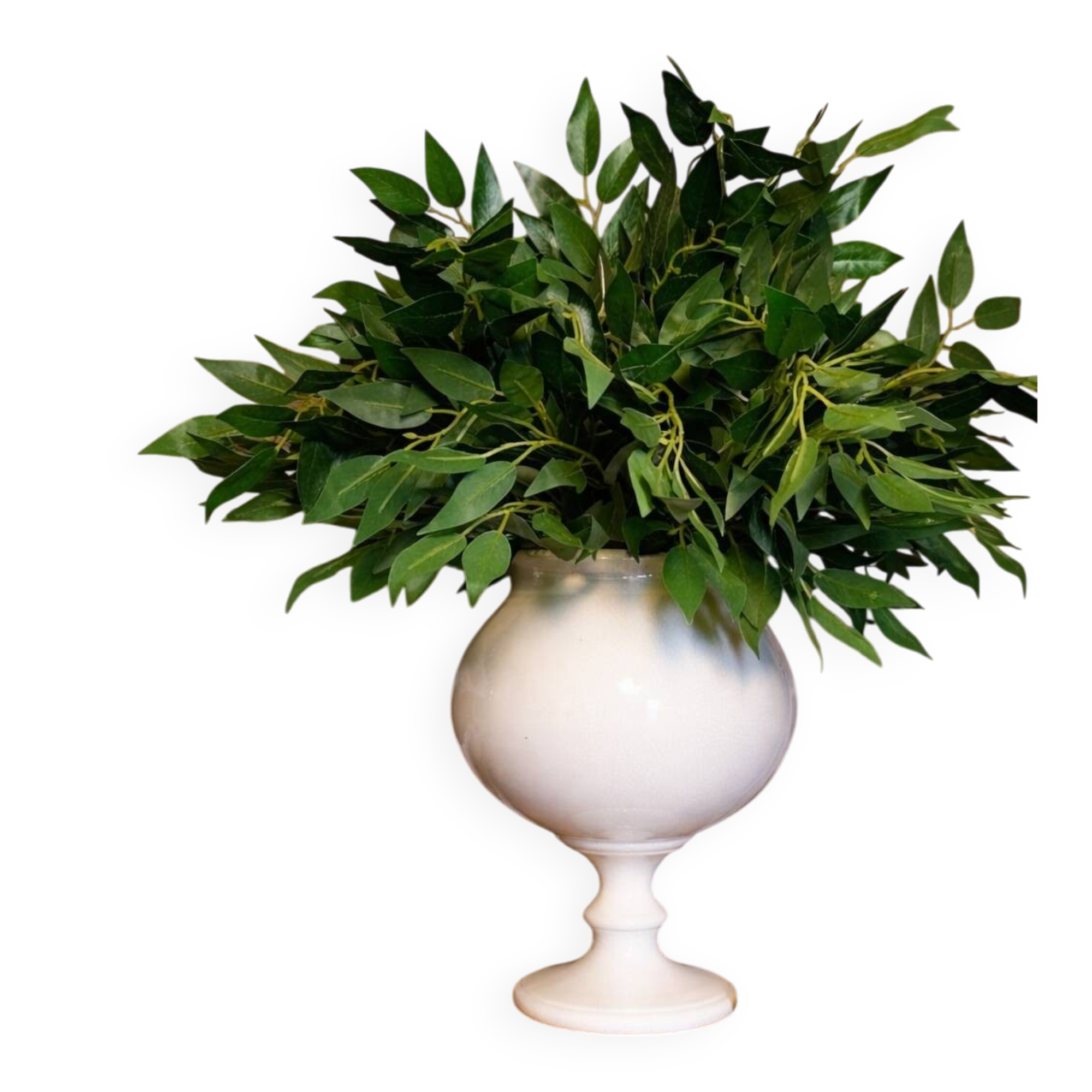 Cracked cream ceramic leech cup